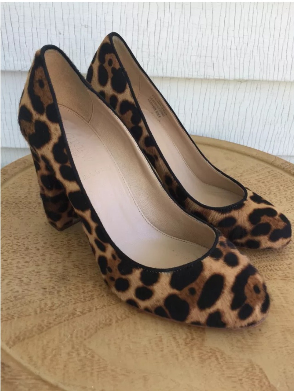 Jcrew Leopard Print Block Heel Pumps - Brown/Black 7.5